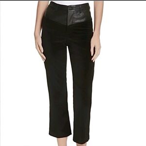 Alice + Olivia Cordoury Black Leather Trousers
